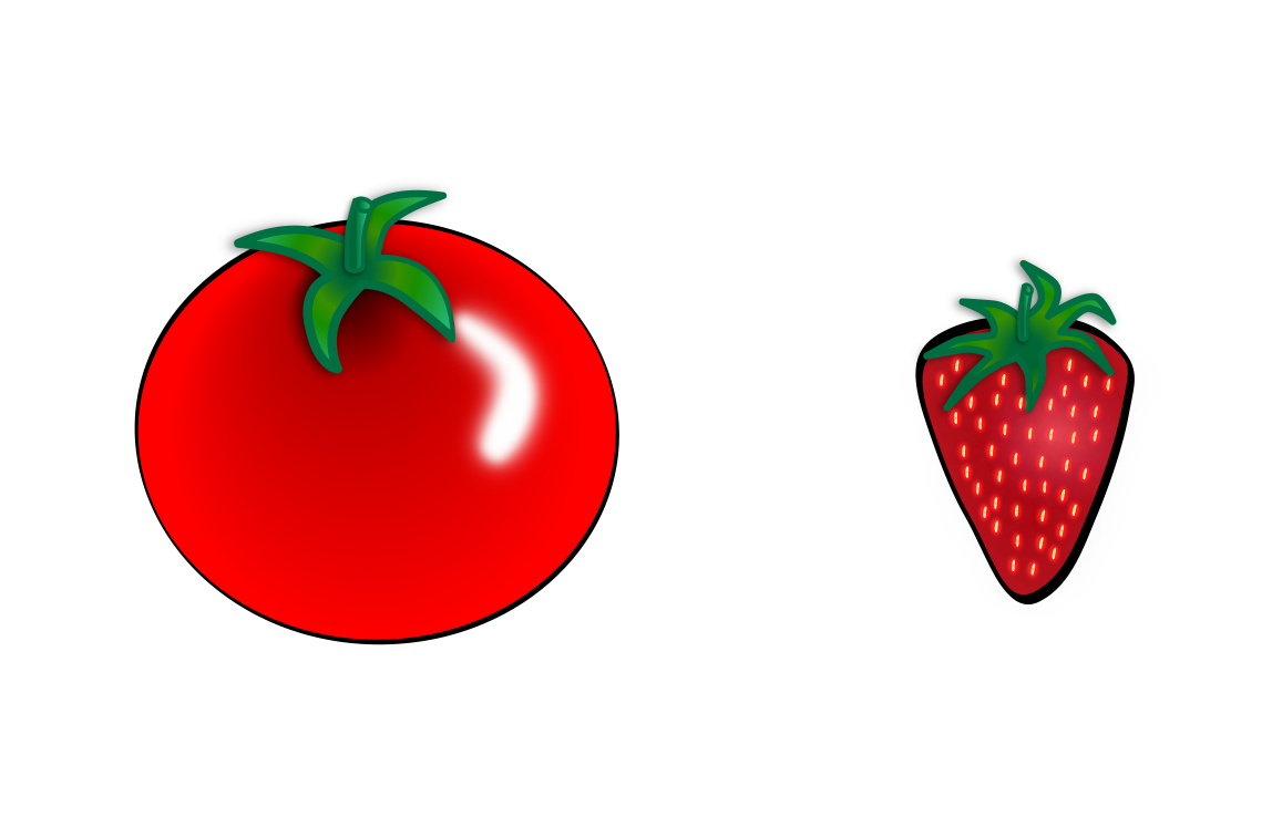 Erdbeeren und Tomaten